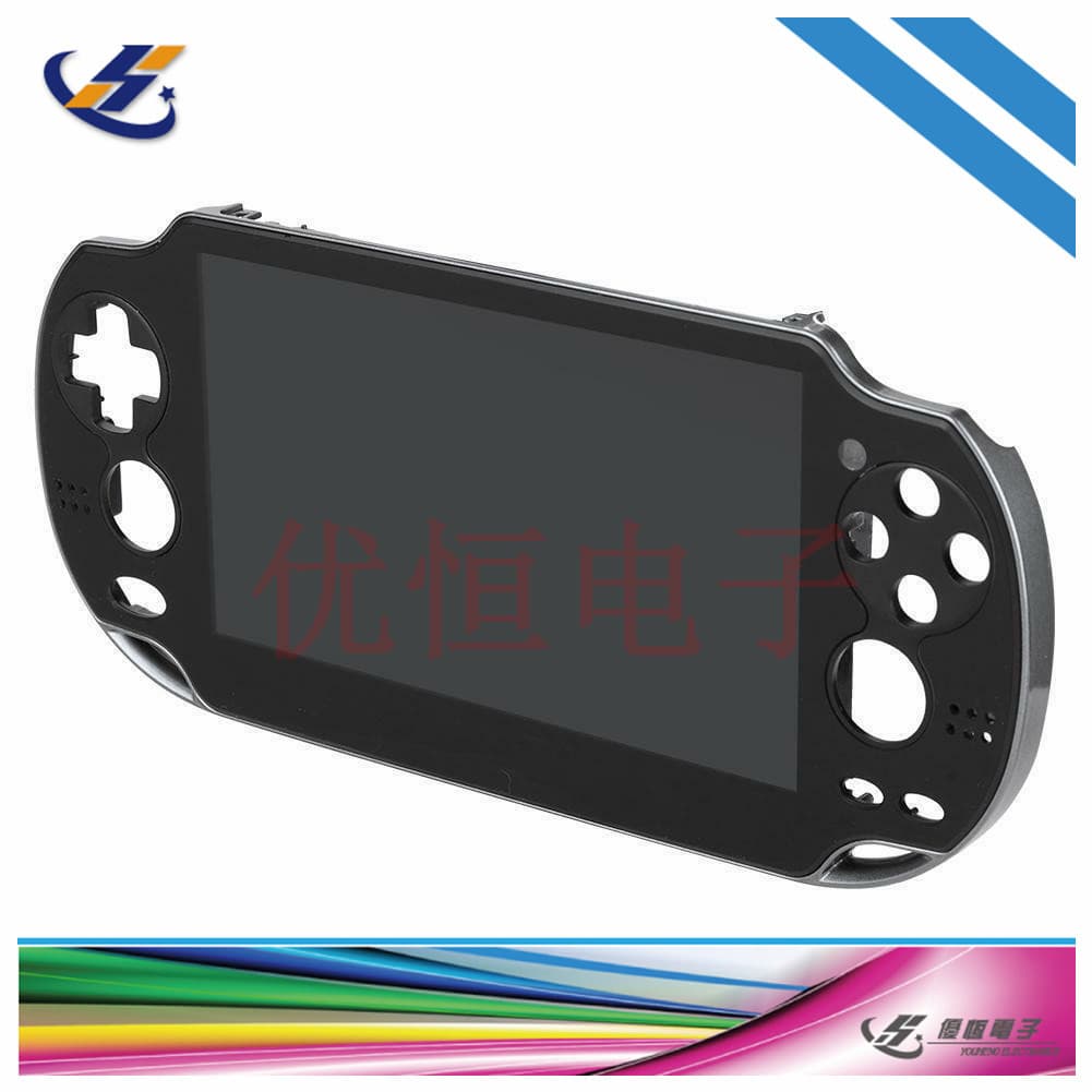 Compatible with PSV1000 LCD Screen, PSV VITA1000 Console Screen Assembly with Middle Frame, Replacement Part