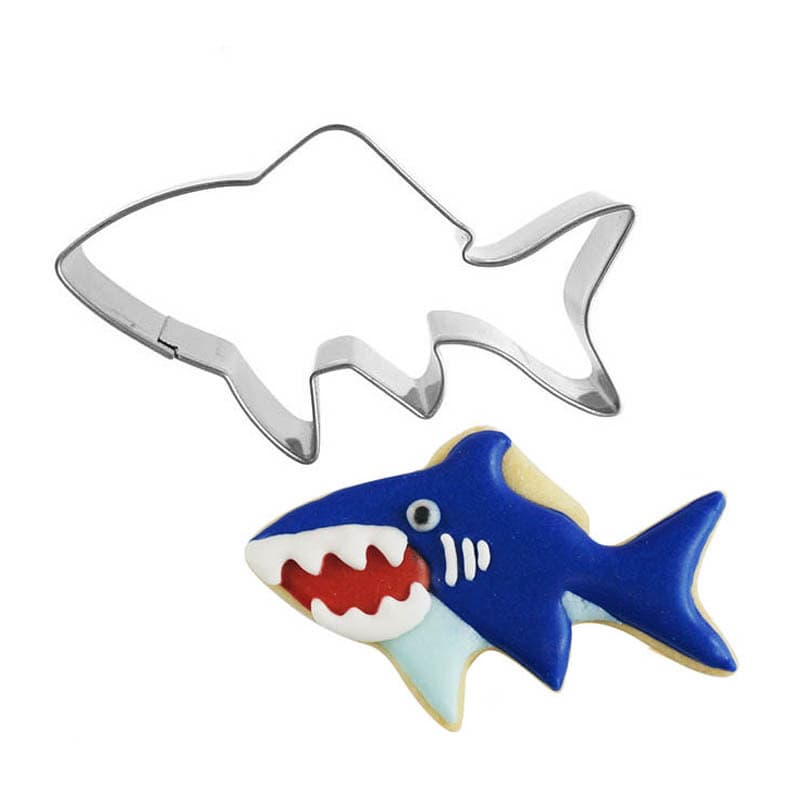 Ocean Theme Stainless Steel Cookie Cutter Handmade Sugar Icing Fondant Tool Shark Biscuit Mold Press Stamp