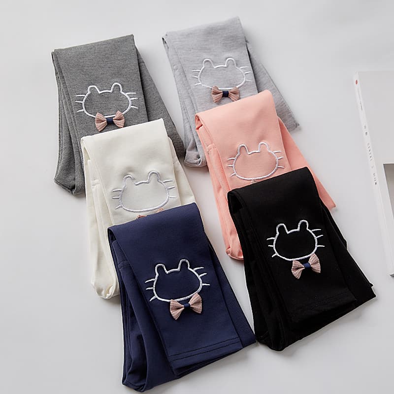 Girls' Leggings 2024 New Trendy Children's Spring Autumn Pants Thin Cartoon Ankle-Length Pants Baby Outer Wear Stylish