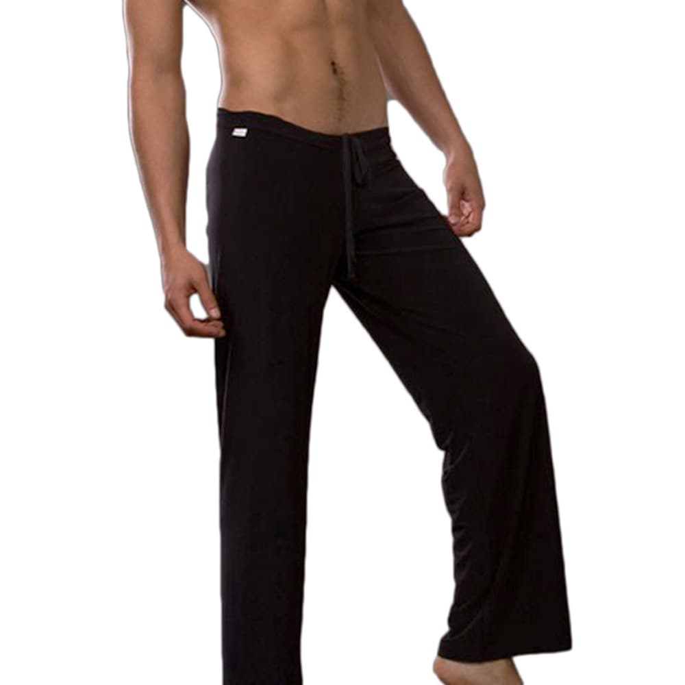 N2N Breathable and Smooth Men's Casual Pants Ice Silk Nylon Plus Size Pants Solid Color Lace-up Loose Men's Home Pants