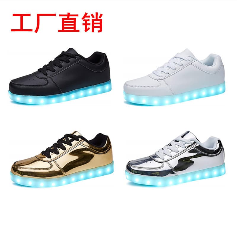 Fashionable LED Light Shoes for Men, Women, and Students - Sport Board Shoes with USB Charging, Glowing Fluorescent, Factory Direct