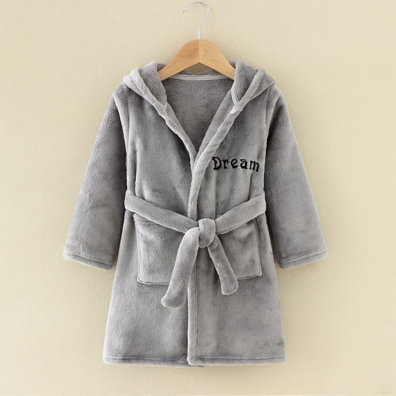 2026 Spring Autumn Winter Kids Loungewear Boys Girls Baby Bathrobe Pajamas Flannel Hooded Children's Robe Indoor