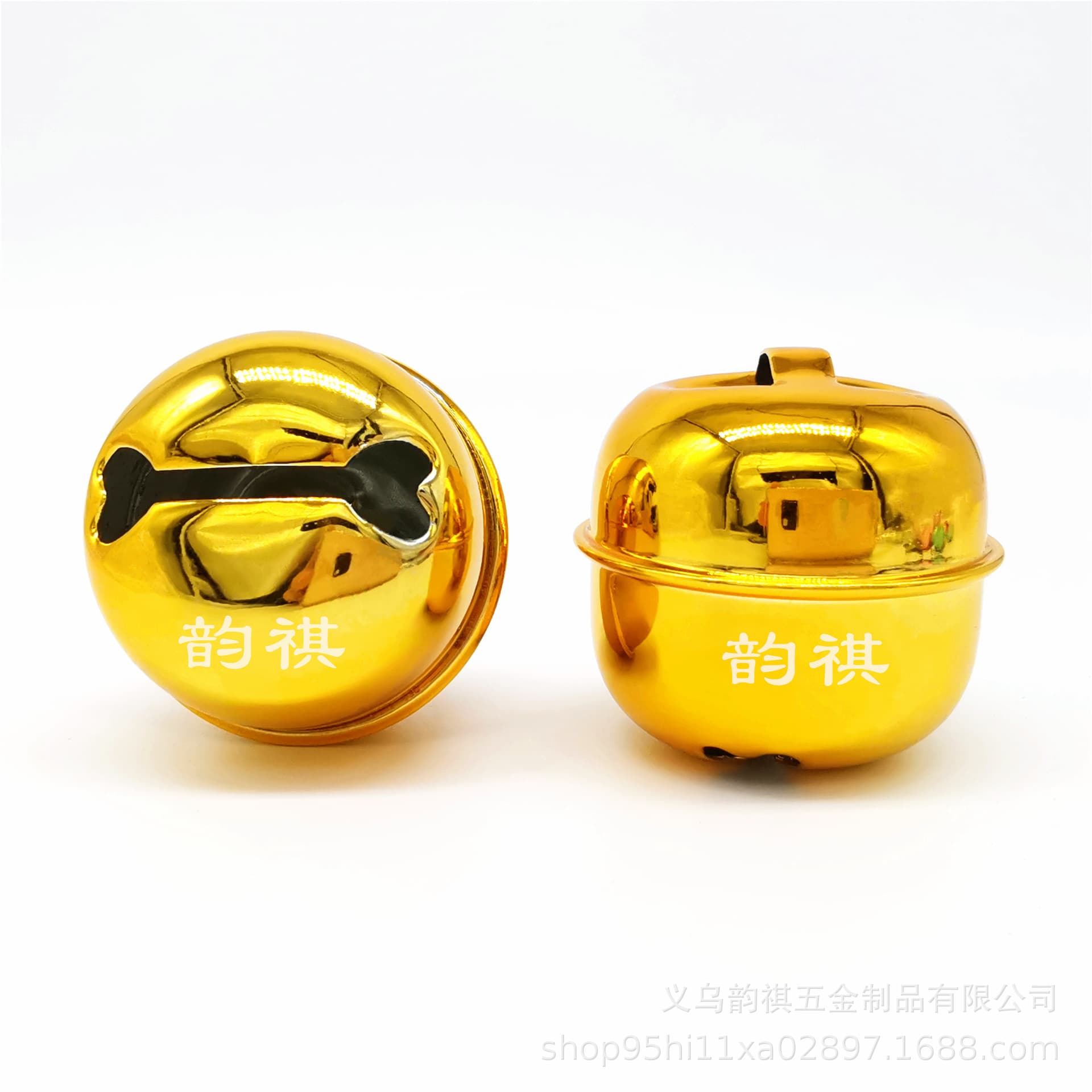 45mm square bell, gold-colored, single-line iron bell, Japanese style tiger mouth bell, lucky cat bell, high-end, scratch-free.