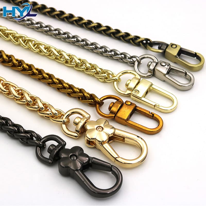 Manufacturer wholesale bag chain lantern chain diagonal bag strap shoulder strap iron chain twist chain metal bag chain clothing chain