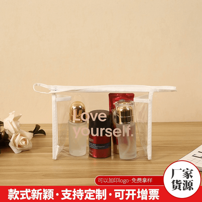 PVC Handheld Zipper Bag Non-woven Fabric 3D Frosted Packaging Bag Plastic PVC Transparent Zipper Bag Custom