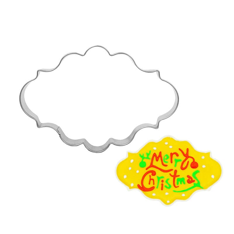 Oval picture frame stainless steel biscuit mold European palace pattern frame wreath cookie mold press mold