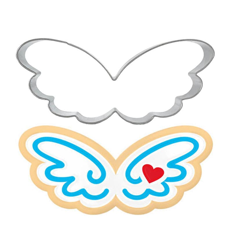 Wing Shape Cookie Cutter Angel Feather Biscuit Mold Stainless Steel Press Baking Stamp Export Cutter