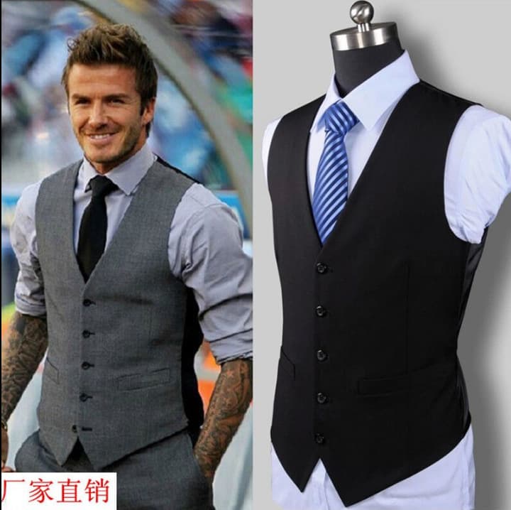 Wholesale Men's Large Size Korean Style Slim Fit Suit Vest Men's Wedding Business Tank British Style Casual Waistcoat Trendy Men