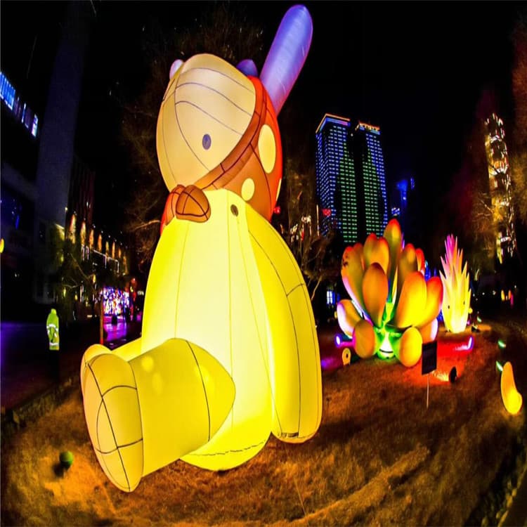 Eco-Friendly Thick Oxford Fabric Glowing Inflatable Mushroom Air Model Inflatable Cartoon Decorative Plant Display