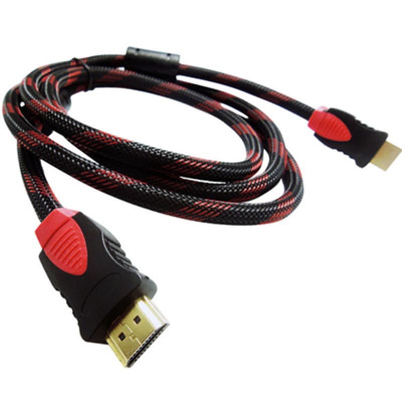 3 meters red and black network HDMI cable data cable HD connection cable double magnetic ring TV computer HD cable version 1.4
