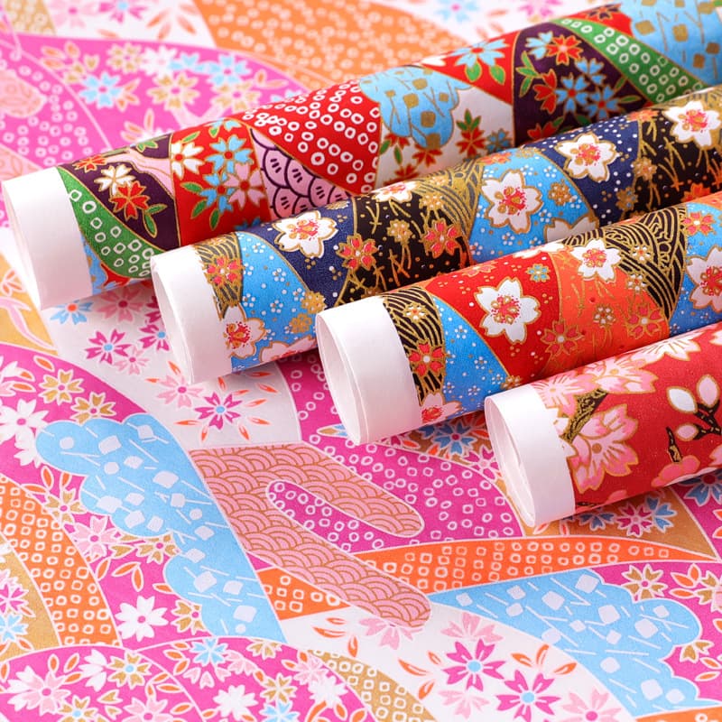 Wholesale Tang paper Japanese paper Japanese style hot stamping Yuzen paper bag book cover paper gift wrapping paper gift box gift art