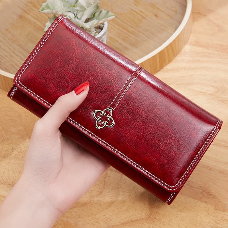 Ladies Wallet Large Capacity Checkbook Cover Zipper Closure Synthetic Leather Card Holder Fashionable Women's Purse