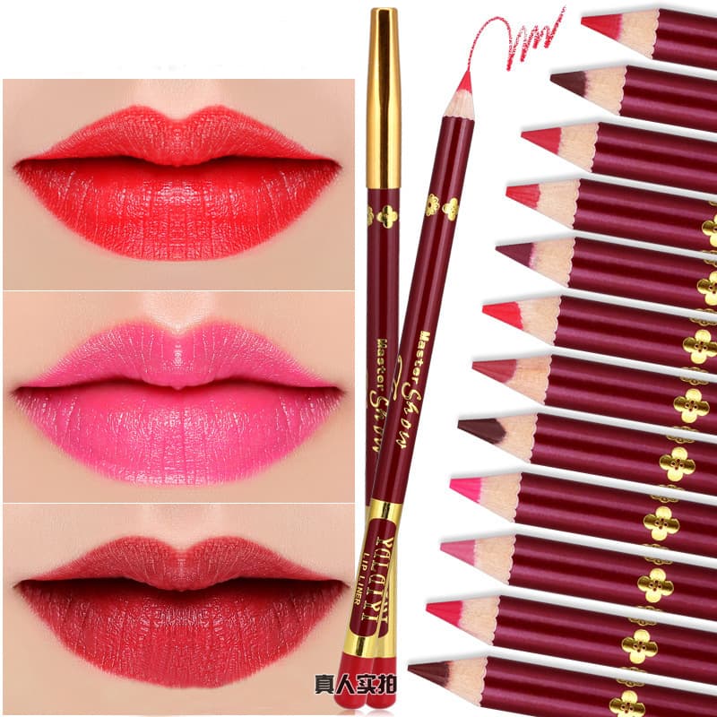 Factory Direct Wholesale Lip Liner Pencil 12 Colors Makeup Lip Pencil Waterproof Non-Fading Lipstick Pen