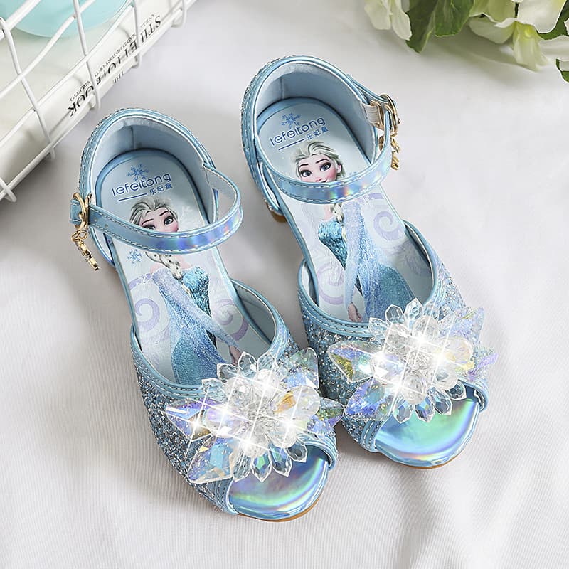 Girls' Sandals New Korean Style Summer Children's High Heels Little Girl Crystal Shoes Fashion Soft Sole Princess Shoes