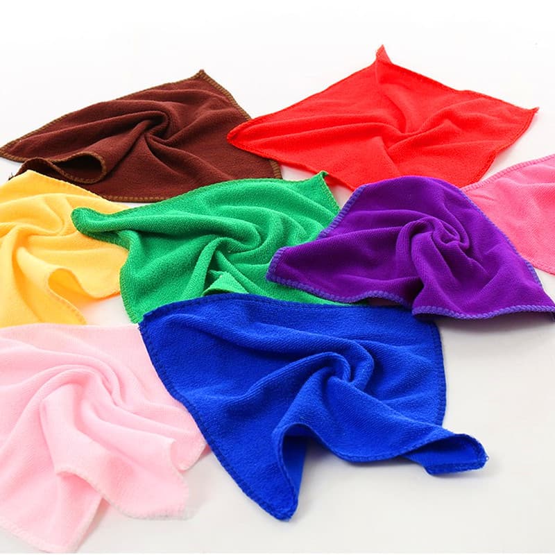Wholesale Microfiber Small Square Towel 20*20 Car Cleaning Towel Cleaning Cloth Shaped Cake Towel Sales Gift Promotional Item