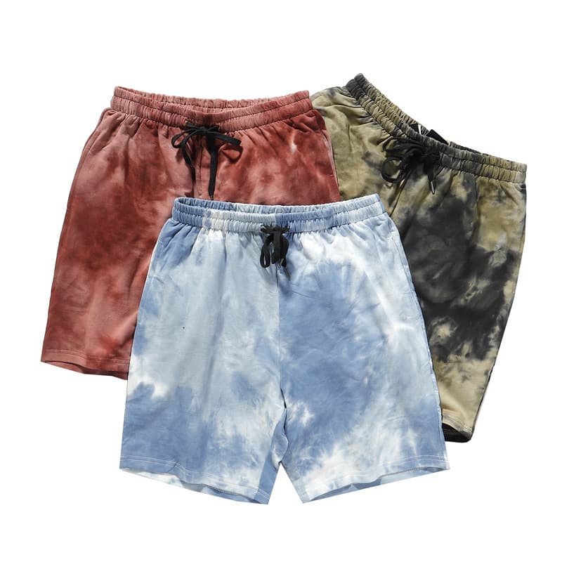 Summer Gradient Dyed Sports Shorts Loose Fit Beach Casual Hip Hop Men's Style Comfortable Breathable Cotton Streetwear