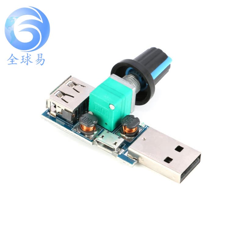 USB Fan Speed Controller, Wind Speed/Volume Regulator, Silent Cooling Multi-Speed for Office/Dorm/Bedside Mini Use