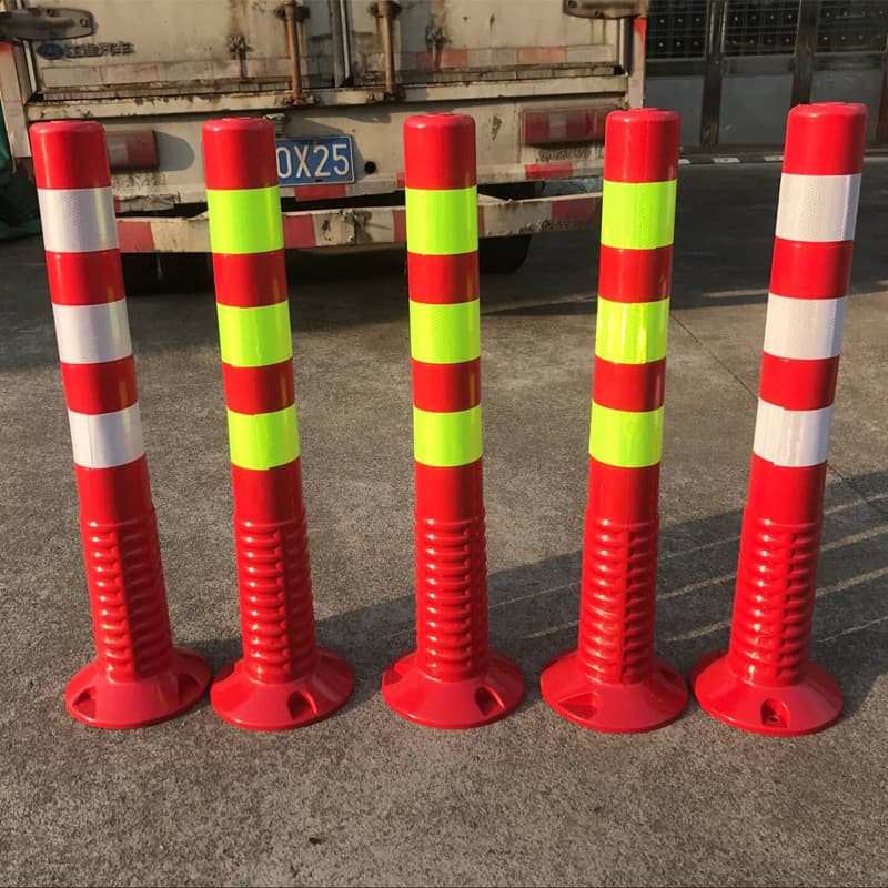 75cm PU Warning Post Reflective Isolation Bollard Traffic Road Barrier Lane Divider Collision-Resistant Flexible Post