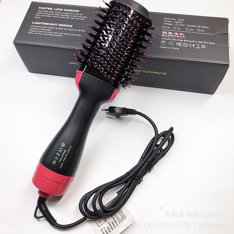 Two-in-one hot air comb manufacturers directly supply Amazon cross-border multifunctional negative ion curled hair blowing comb