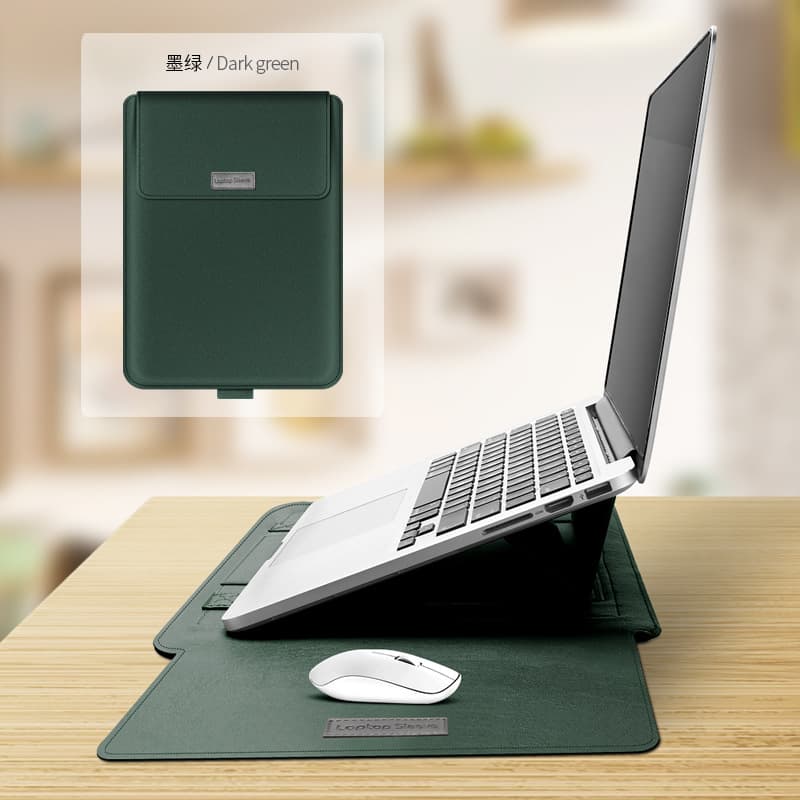 Hot-Selling Laptop Stand Case 13-inch, Heat Dissipation PU Leather Sleeve for MacBook Air
