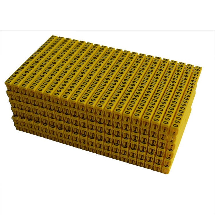 Factory Supply 6mm² Snap-On Numbering Tube, Category 6 Cable Label, Open Snap-On Colorful Digital Wire Marker Tube