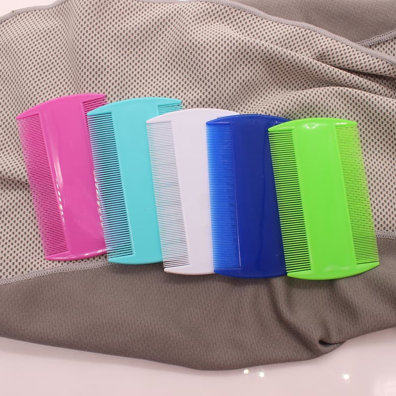 Pet comb 1091, plastic comb, double-sided fine-tooth double-row flea comb, grooming and cleaning supplies.
