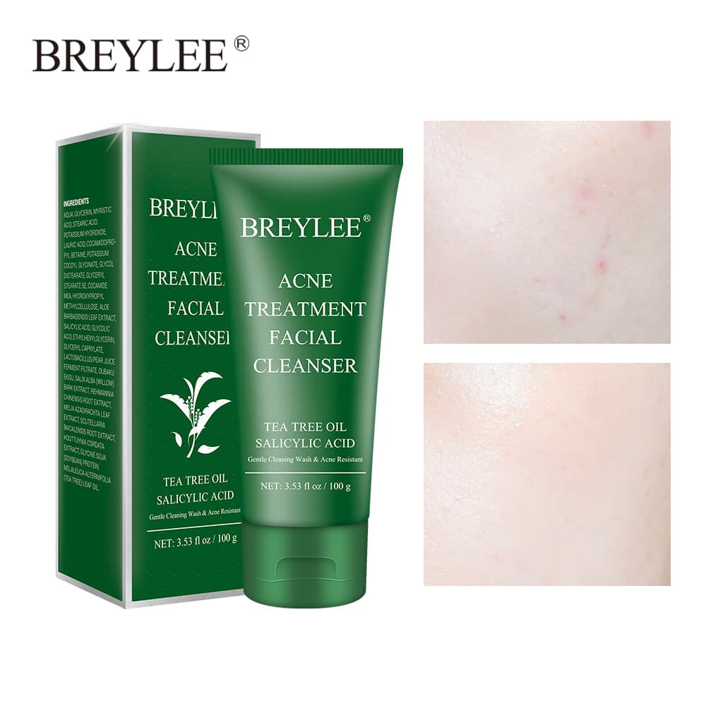 BREYLEE Tea Tree Facial Cleanser Deep Cleansing Moisturizing Face Wash 100g