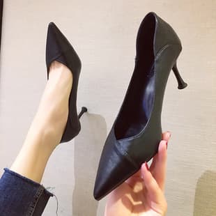 High Heels Thin Heel Pointed Toe 2026 Women's Shoes Shallow Mouth Work Shoes Flats Women Autumn Winter Amazon AliExpress Cross-border