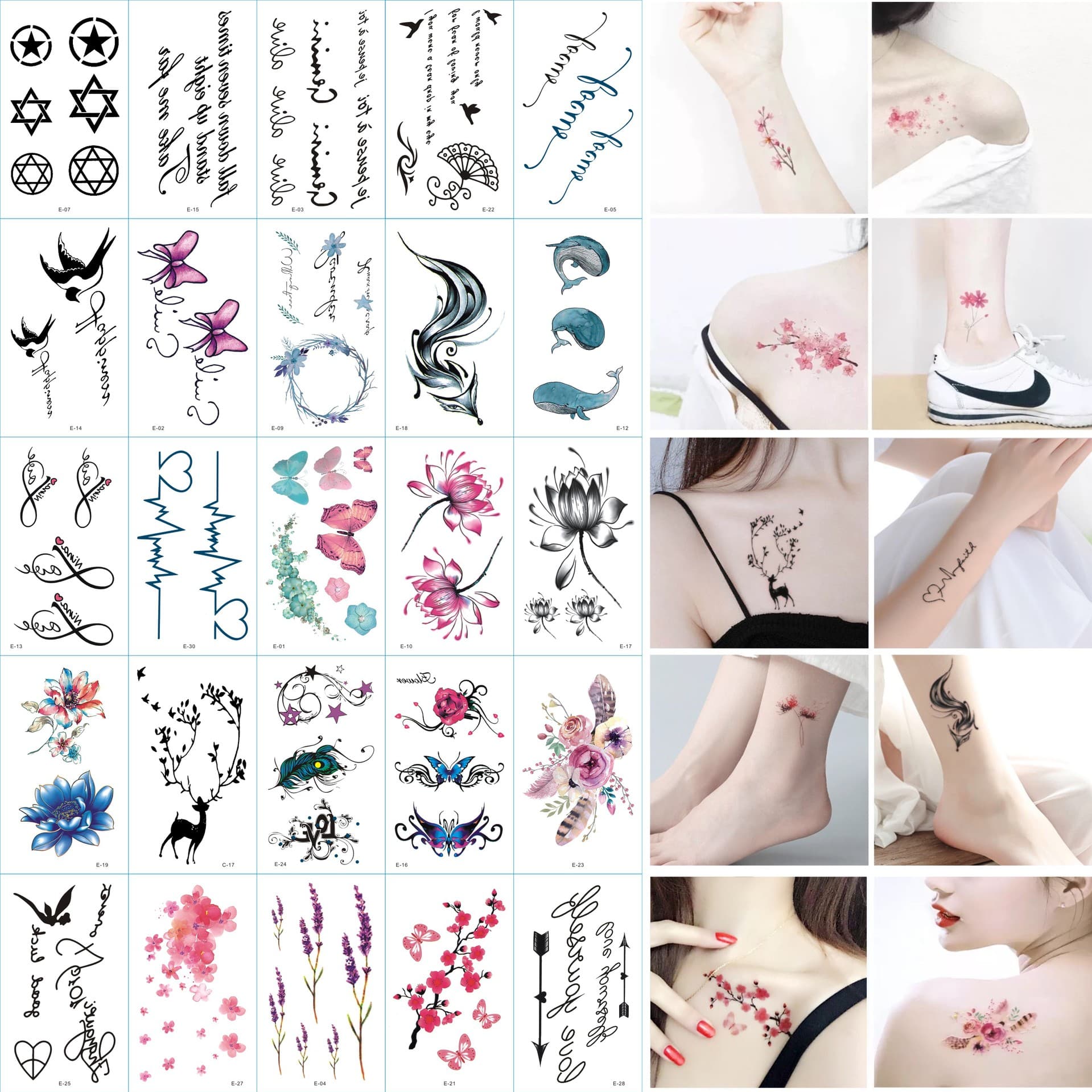 Manufacturer in stock wholesale small fresh tattoo stickers English alphabet cartoon temporary tattoo stickers small batch customization