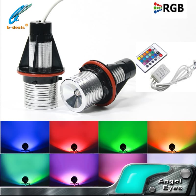 LED Marker Angel Eye Bulb 5W RGB with Infrared Remote Control for BMW E39 E60