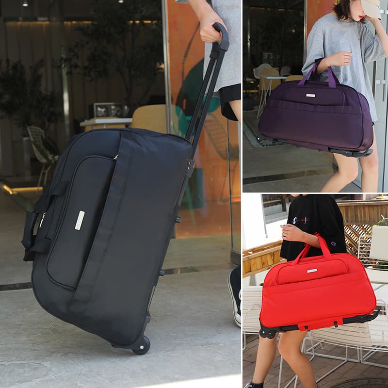 Travel bag women's trolley bag portable large capacity waterproof lightweight suitcase men's luggage bag short-distance folding soft bag trendy