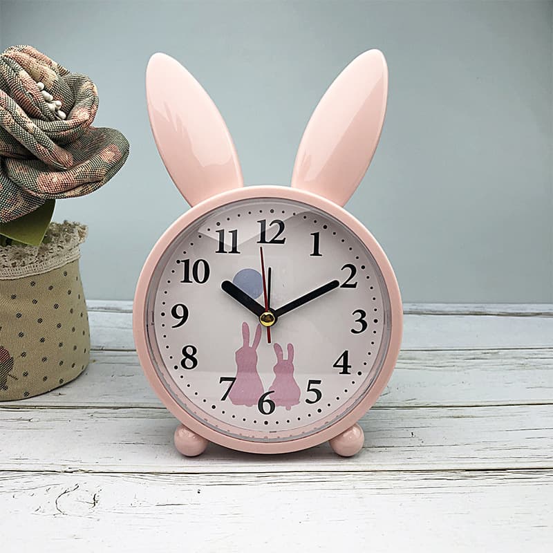 Small alarm clock creative clock alarm cute rabbit bedside cute children cartoon silent clock student simple SM