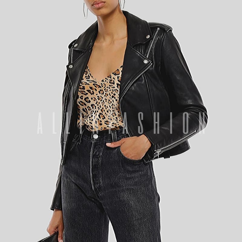 Leather jacket women's foreign trade source factory punk 2024 spring and autumn one piece drop shipping trendy European and American motorcycle jacket