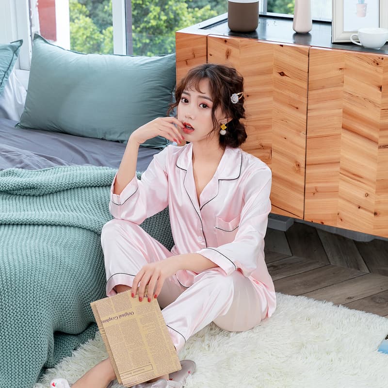 Han Yatong Summer Couple Pajamas Silk-like Short Sleeve Shorts Set Lightweight Homewear for Men and Women 5075