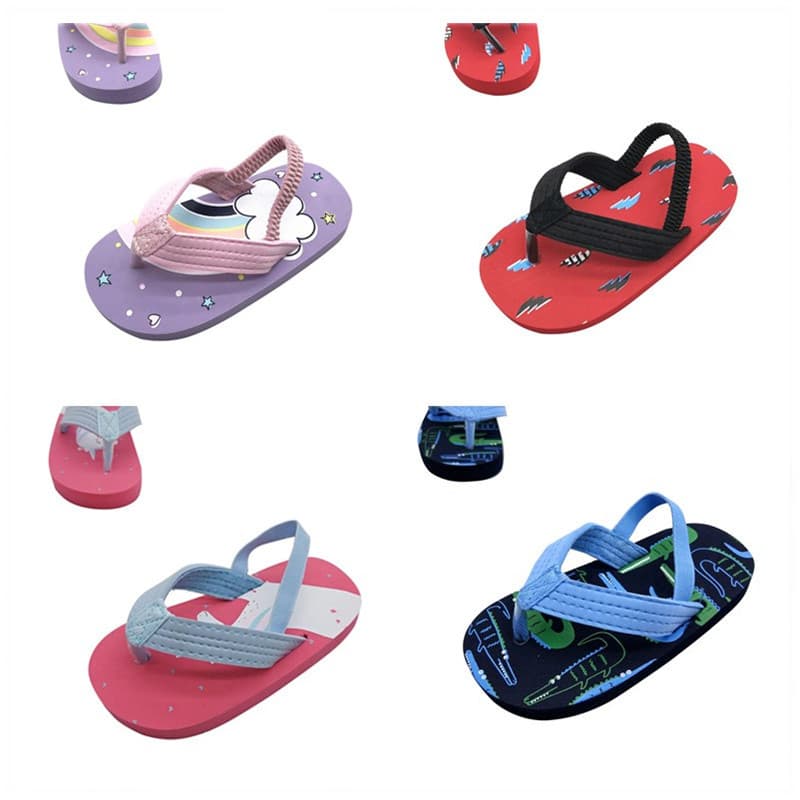 Summer New Children's Flip Flops Unisex Beach Sandals Baby Shoes Clip-on Cool Shoes Comfortable Breathable Easy-wear