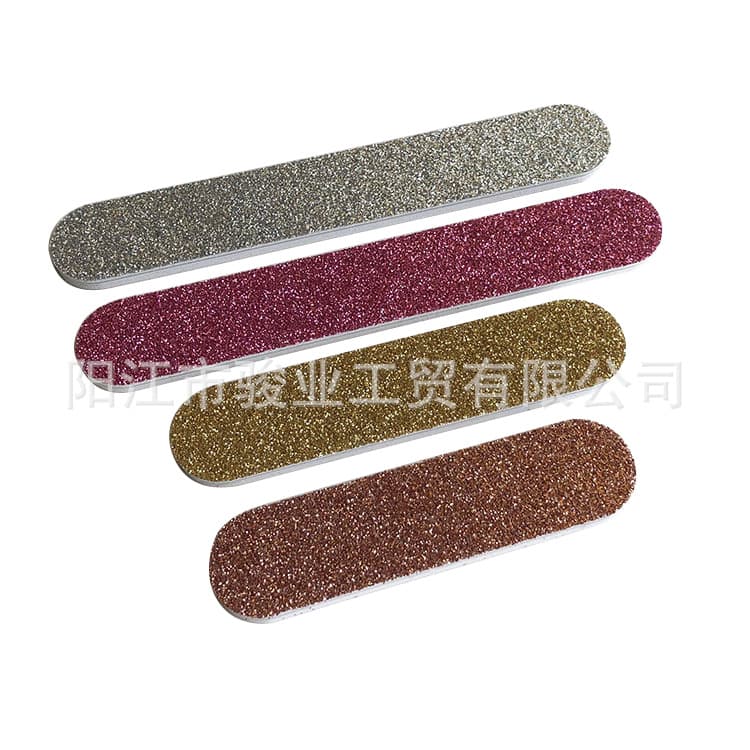 Factory Wholesale Nail Kit Accessories Green Powder Nail File Strip Glitter Nail File Strip Nail Sponge File Strip