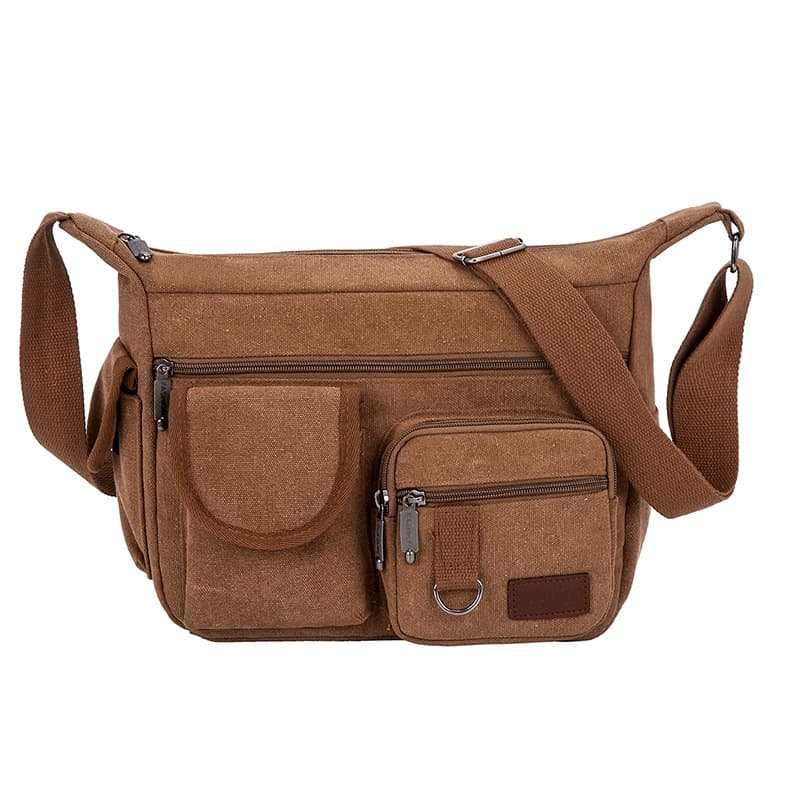 Casual Trendy Men's Canvas Crossbody Bag Large Capacity Outdoor Backpack Single Shoulder Delivery Bag Leisure Men's