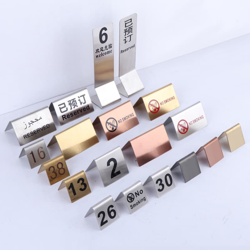 5*5cm Stainless Steel Table Number Plate for Dining Tables and Calling Systems
