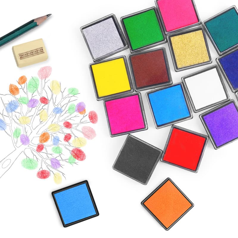 Creative finger painting inkpad, colored inkpad, kindergarten DIY ink pad, 4*4 rubber stamp, hand-held journal inkpad, washable.