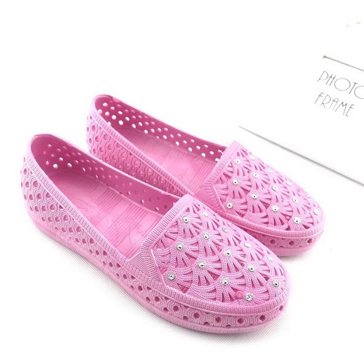 Women's Summer Flat Sandals Thick Bottom Hollow Out Shoes Casual Slip-on Open Toe Single Shoes Fashionable Comfortable