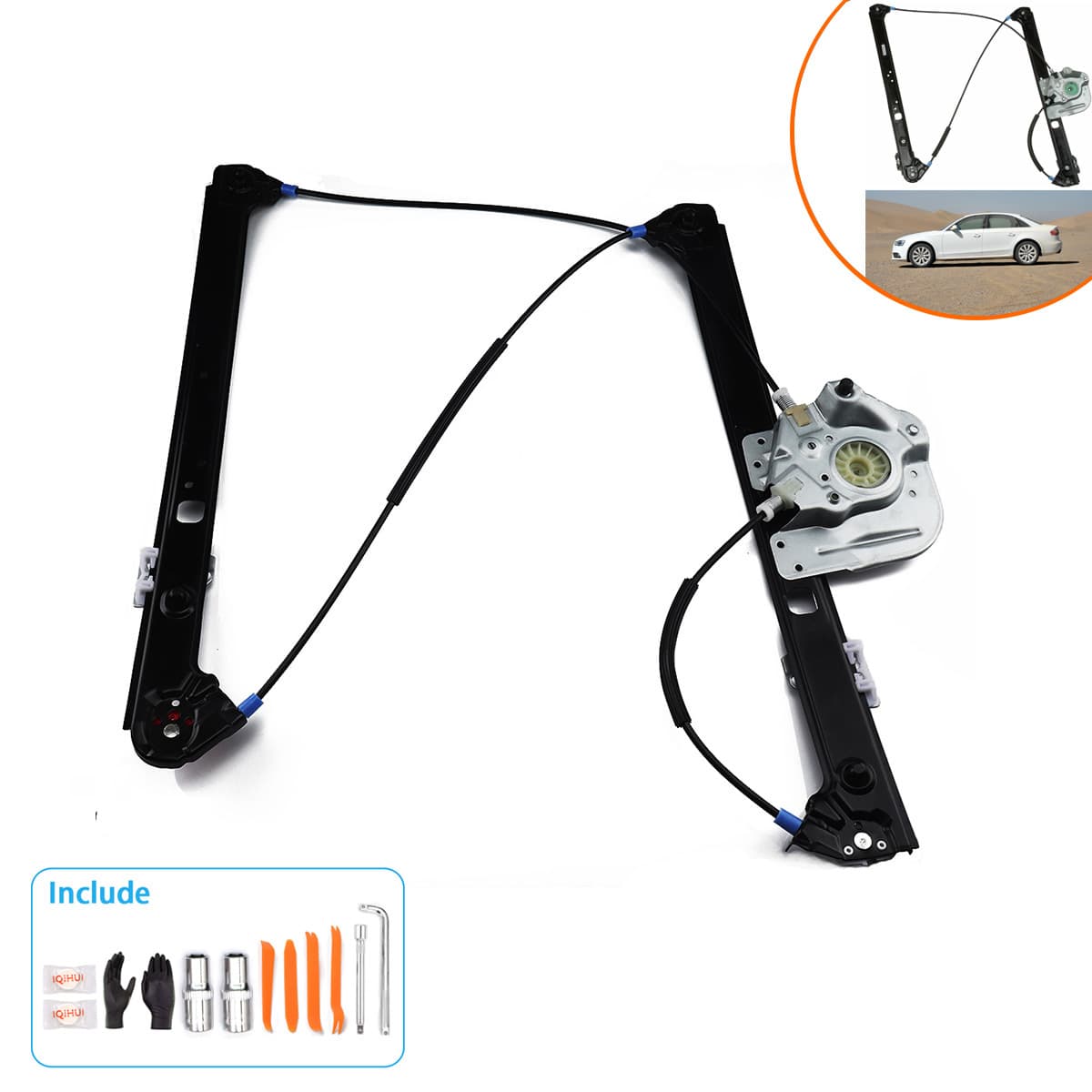 Front Left Door Window Regulator OE:51338254911 Compatible with BMW X5 00-06 Model