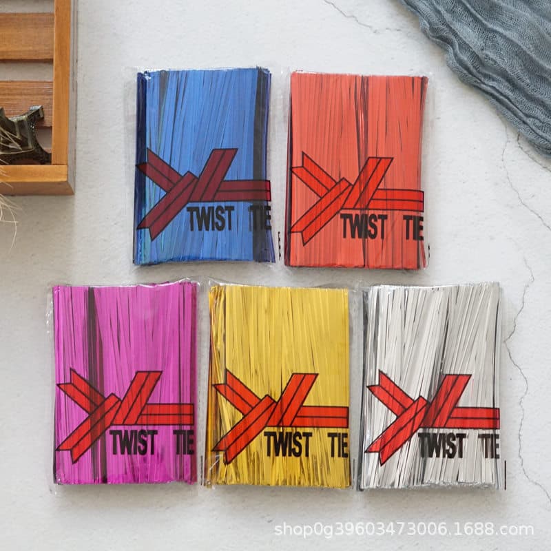 Factory wholesale colored cable ties gold wire binding wire wedding gift boxes bread bag lollipop packaging gold and silver binding wire