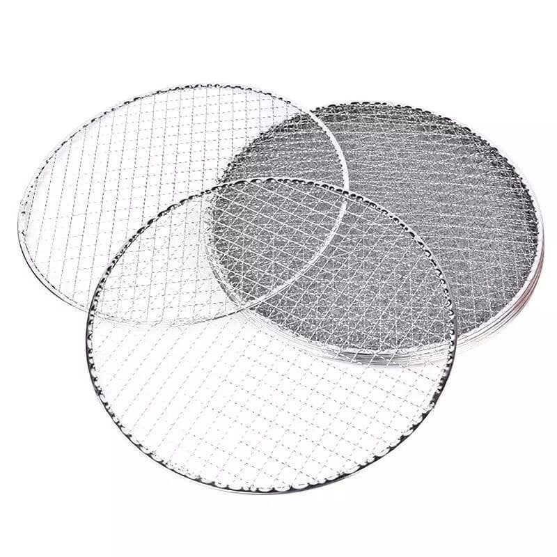 Factory wholesale Korean-style round edged disposable BBQ grill mesh stainless steel grill mesh cross grid charcoal BBQ grill