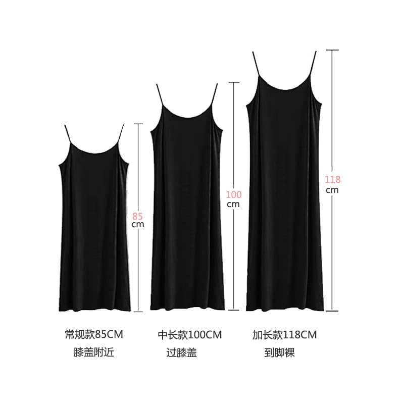 [10-Pack] Solid Color Camisole Nightgown Women Summer Dress Slip Dress Mid-Length Base Dress Bodycon