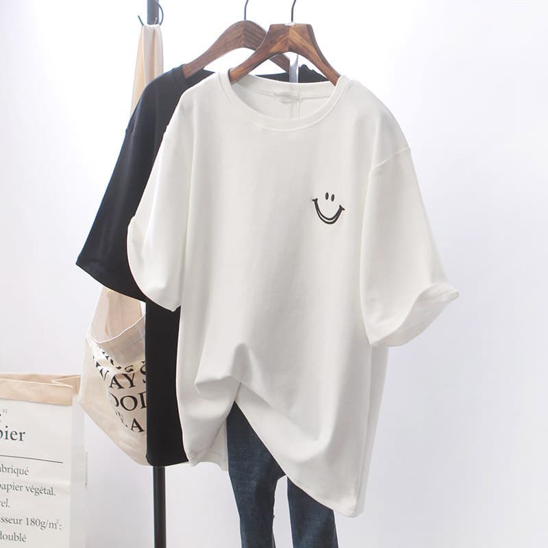 Loose White Short Sleeve T-shirt Women Students Top Clothing Women Fashion Korean Style Comfortable Casual Style