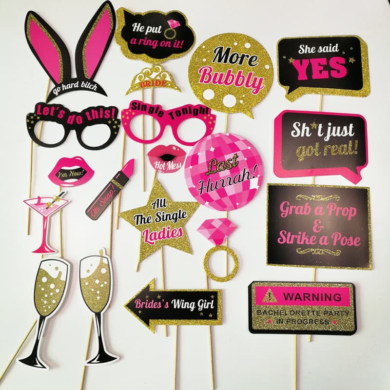 Bachelorette Party Photo Booth Props Wedding Funny Glasses Paper Mustache Birthday Party Supplies