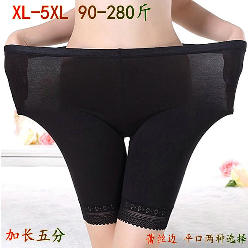 Plus size (XL-5XL) summer extra-large five-point anti-exposure safety shorts, extra-long modal leggings.