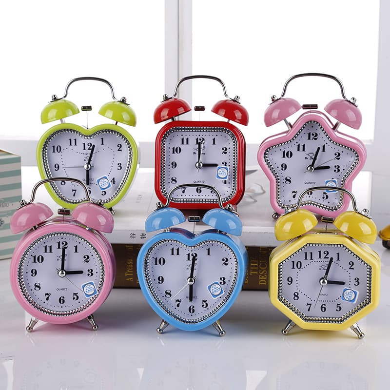 3-inch Metal Bell Alarm Clock Silent Creative Student Bedside Glow-in-the-dark Clock Alarm Home Decor