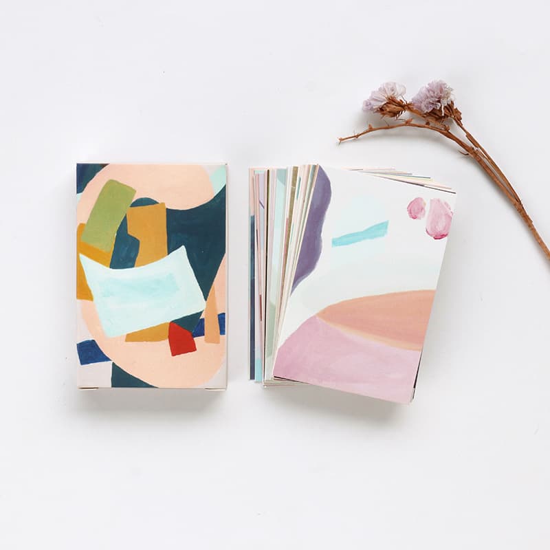 Message Card LOMO Card Dark Green Wood Hand-Painted Green Leaf Literary and Artistic Small Fresh Word Card Letter Lover Small Card