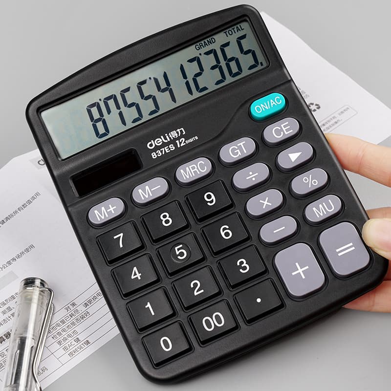 Deli calculator office solar computer financial large button calculator student supplies genuine